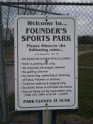 Founder's Park Rules